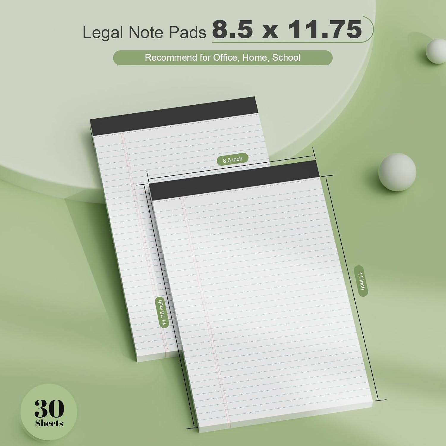 White Legal Pads 8.5 X 11 Narrow Ruled, 3 Pack Notepads College Ruled Pads of P