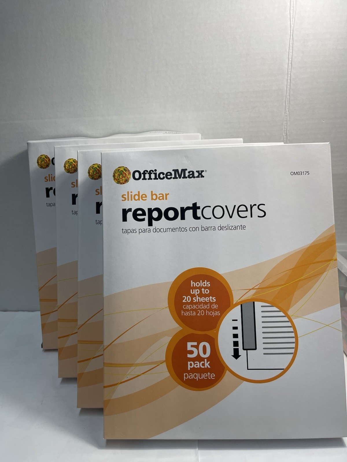 Office Max Slide Bar Report Covers-Total Of 200(50 Per Pack X 4 Packs)