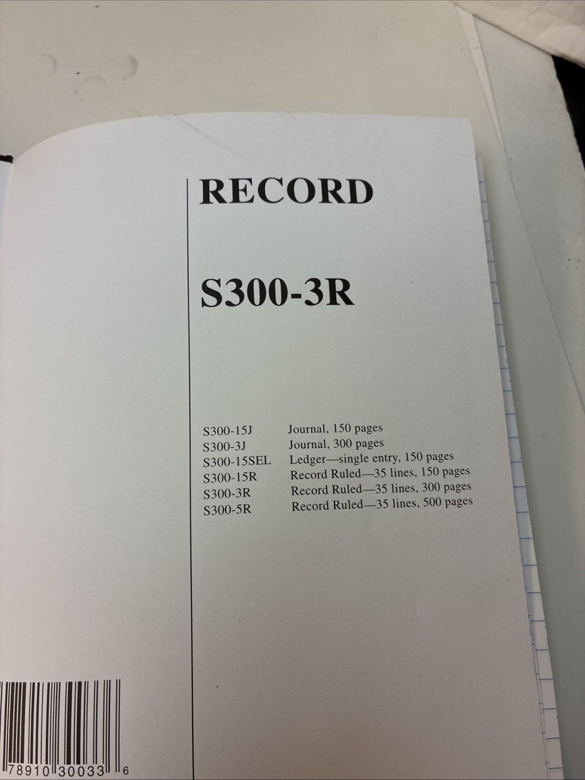 Record Ledger Book S300-3R, Record Ruled 35 lines, 300 pages Wilson Jones Co.