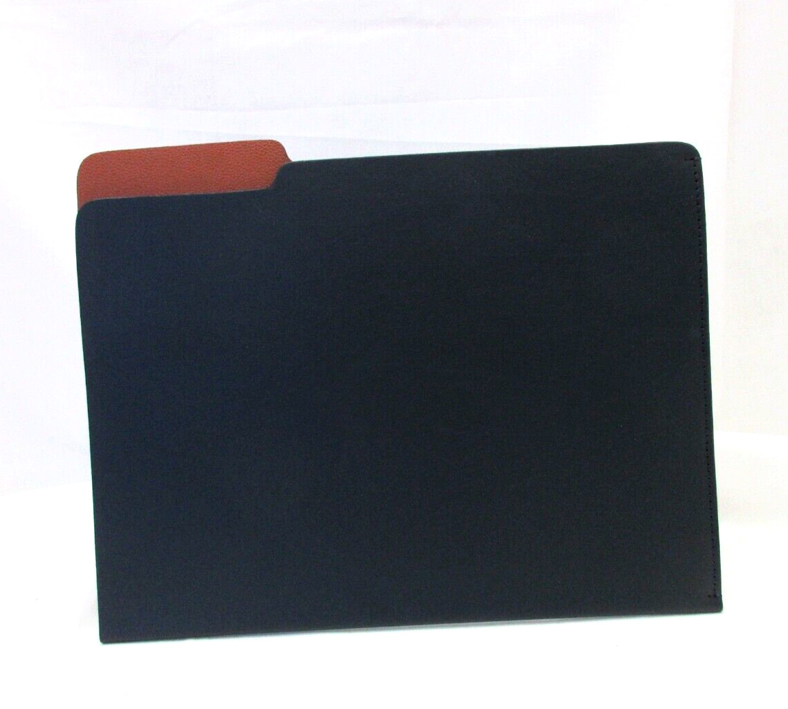 File Folder Leather by Graphic Image Made in America Navy w Tan