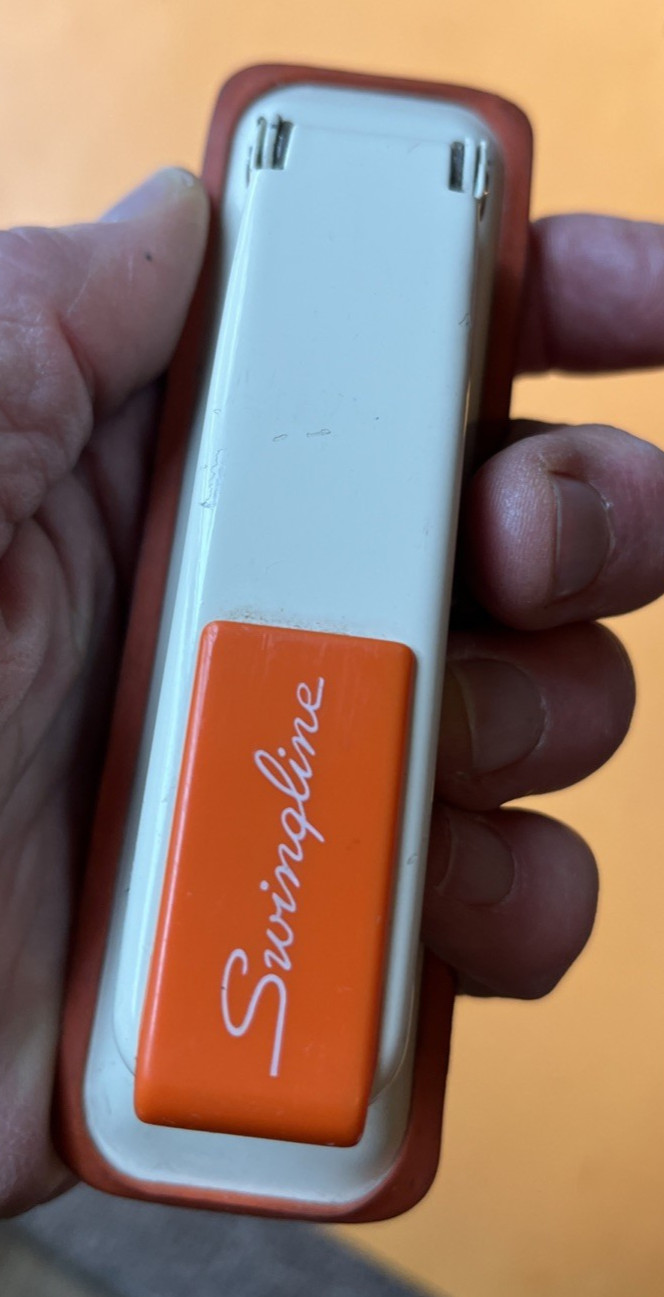 Vintage Swingline Retro Orange White Super Cub 144-32 Made In USA – No Dir Comp