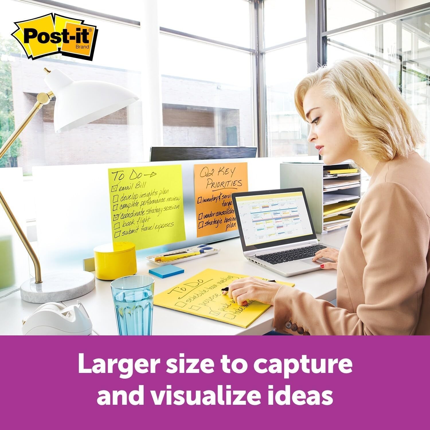 Post-it Super Sticky Big Notes, 11 in x 11 in, Yellow, 30 Sheets/Pad, 1 Pad, …