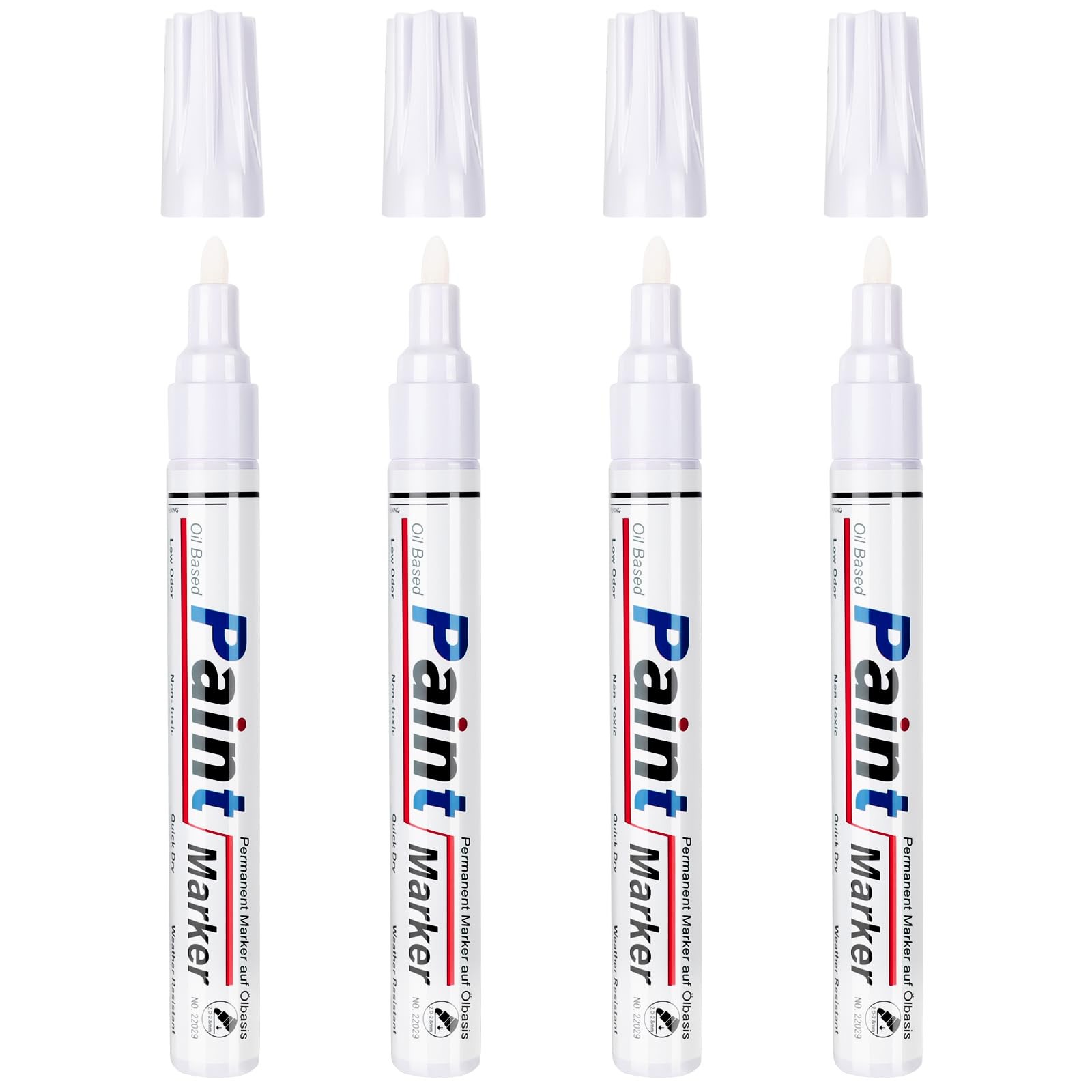 DAPAWIN White Paint Pen Permanent Marker 1 Count (Pack of 4),