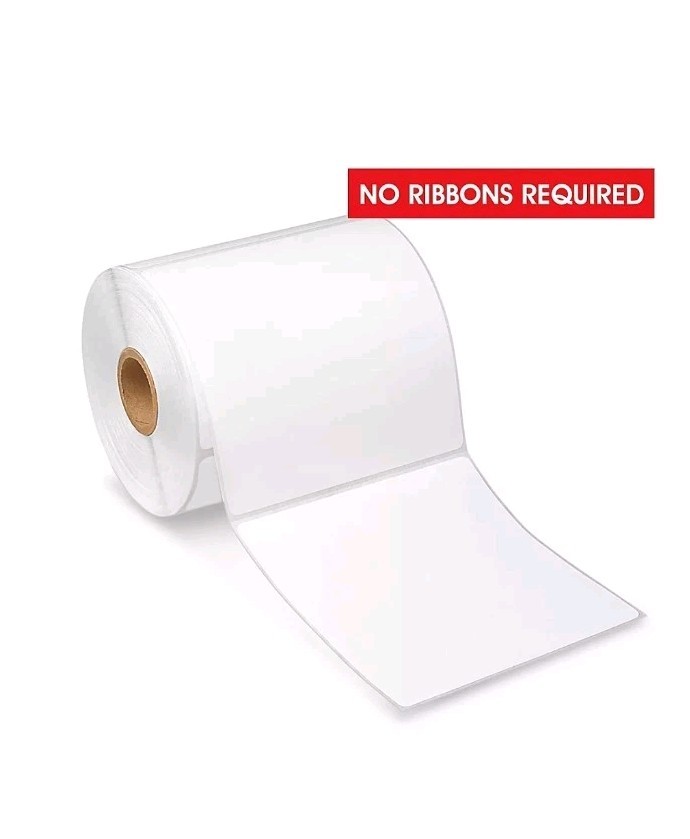 (1) Uline S- 6926, 4×4 Direct thermal label, White, 1″ core 350 Labels/Roll