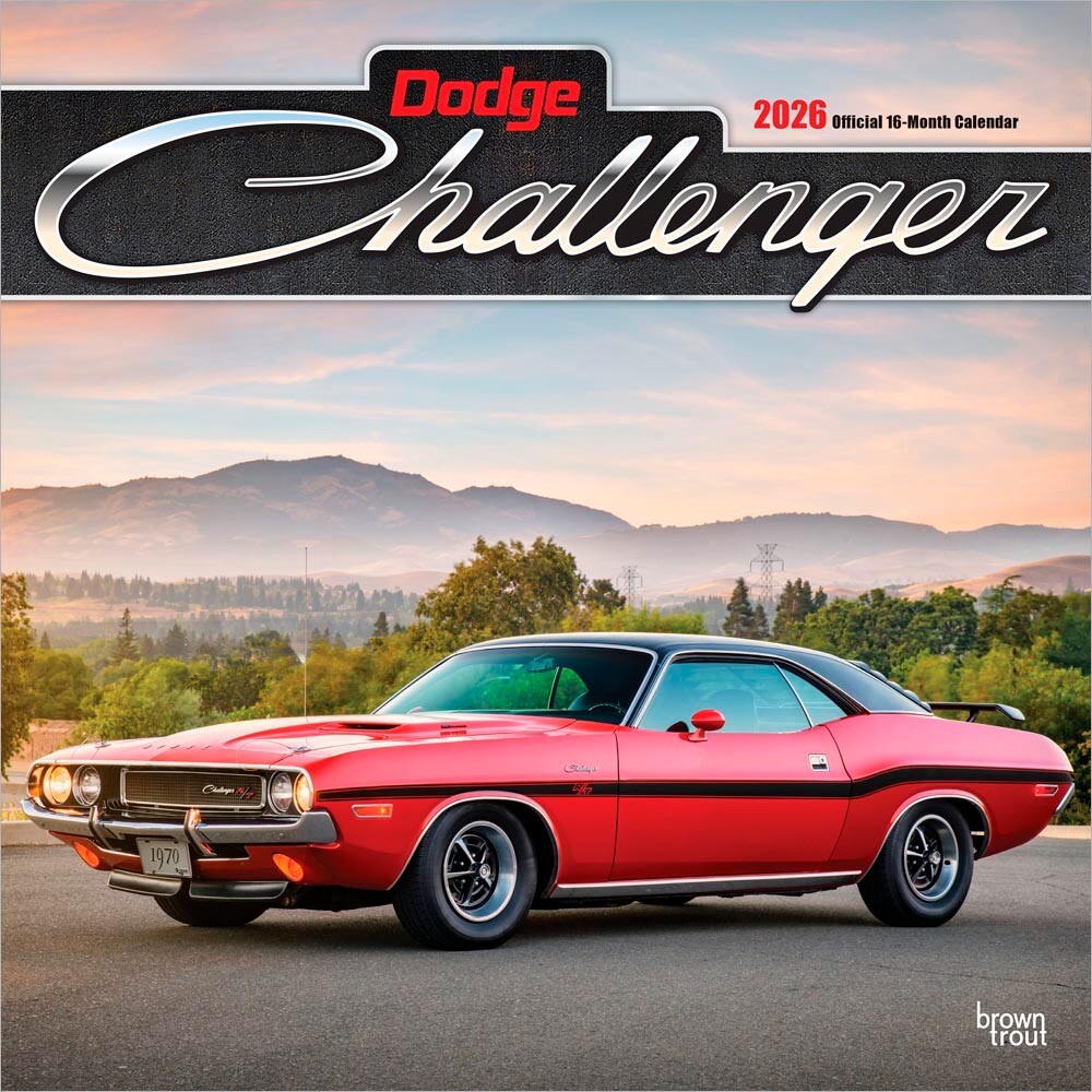 Dodge Challenger OFFICIAL | 2026 12×24″ Square Wall Calendar | Plastic-Free