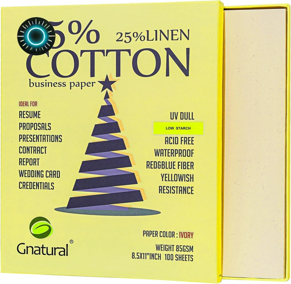 75% cotton 25% linen business paper ivory 85gsm 8.5w x 11l resume paper Won’t