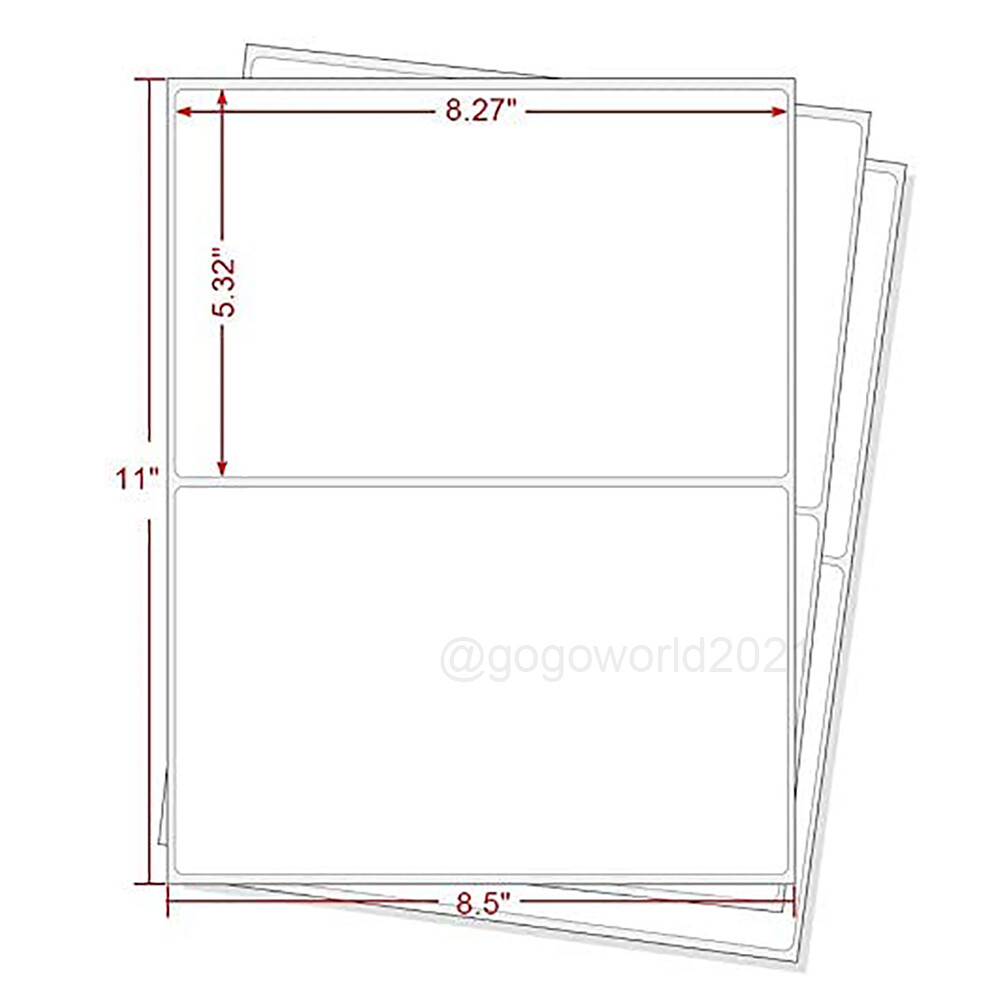 500 Shipping Labels Rounded Corners 2 Per Sheet 8.5 X 11 Self Self Adhesive USA