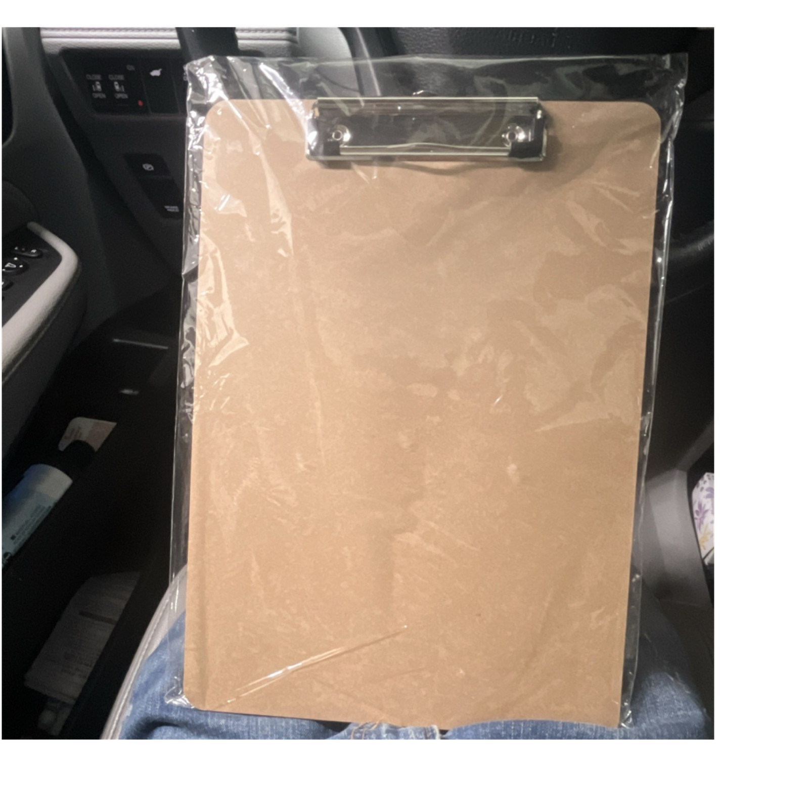 Brown Hardboard Clipboard Document Holder with Metal Clip, Clipboard, MPN N/A 12