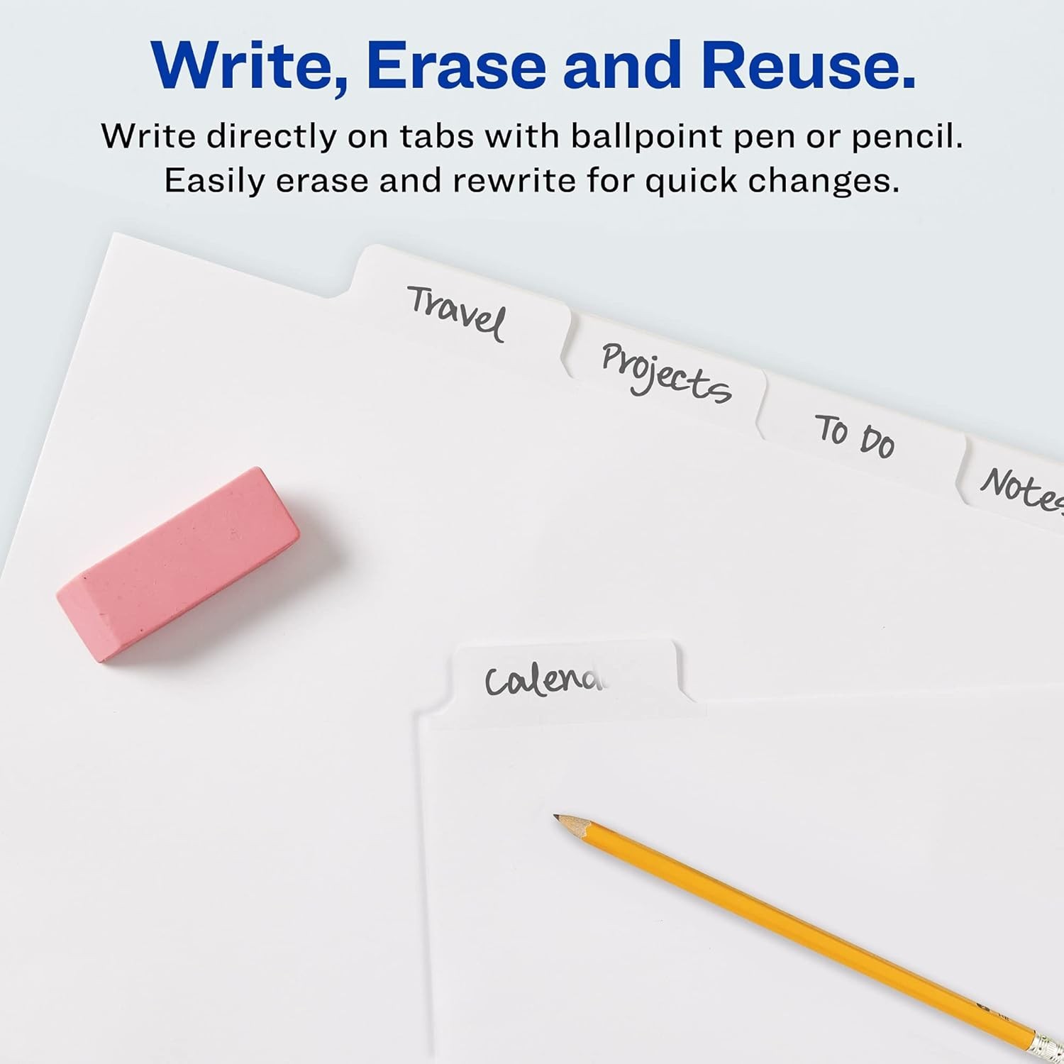 Avery 23075 Big Tab Write Erase Dividers 5 Tab 48 Sets White