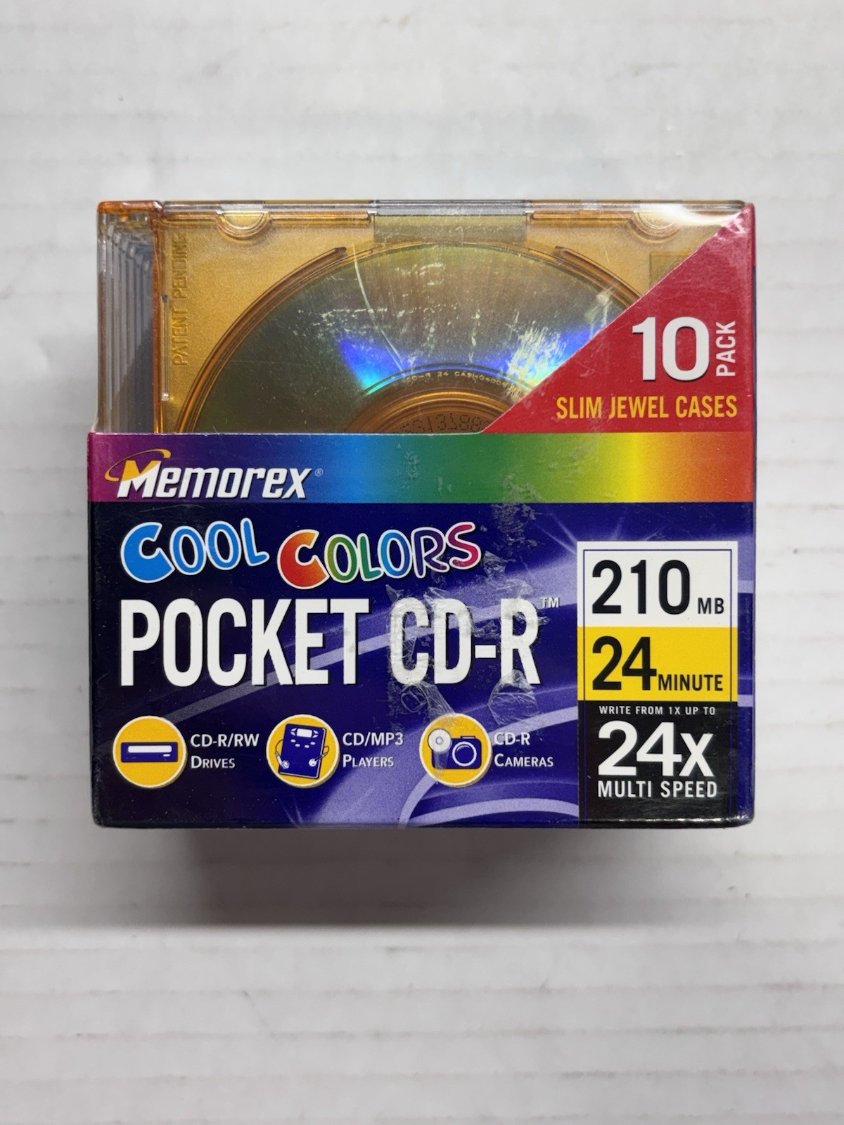 2 sealed Memorex Pocket CD-RW 24x 210 MB 24-min Blank Mini Discs 10 Pack. BONUS