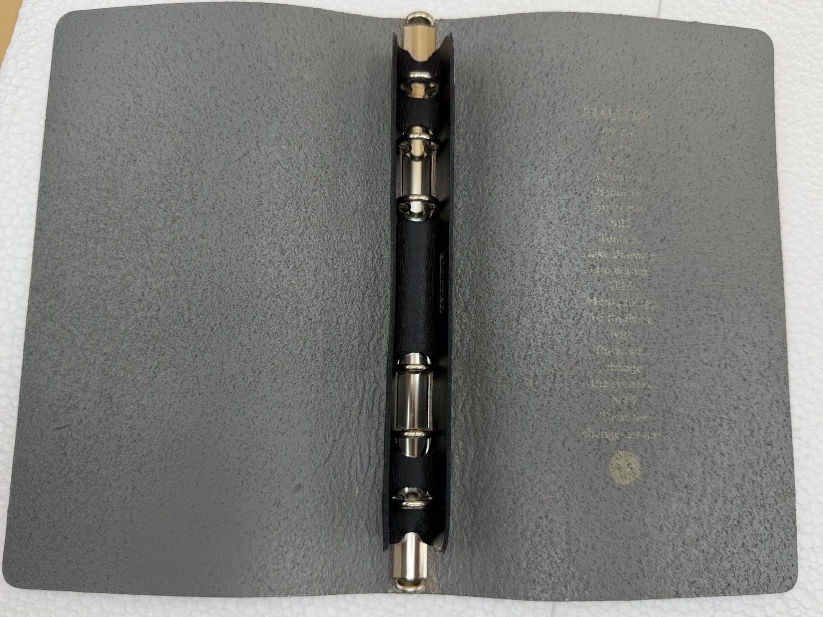 Plotter Shrunk Leather Narrow Bible Size 11mm Ring Binder Gray Japan