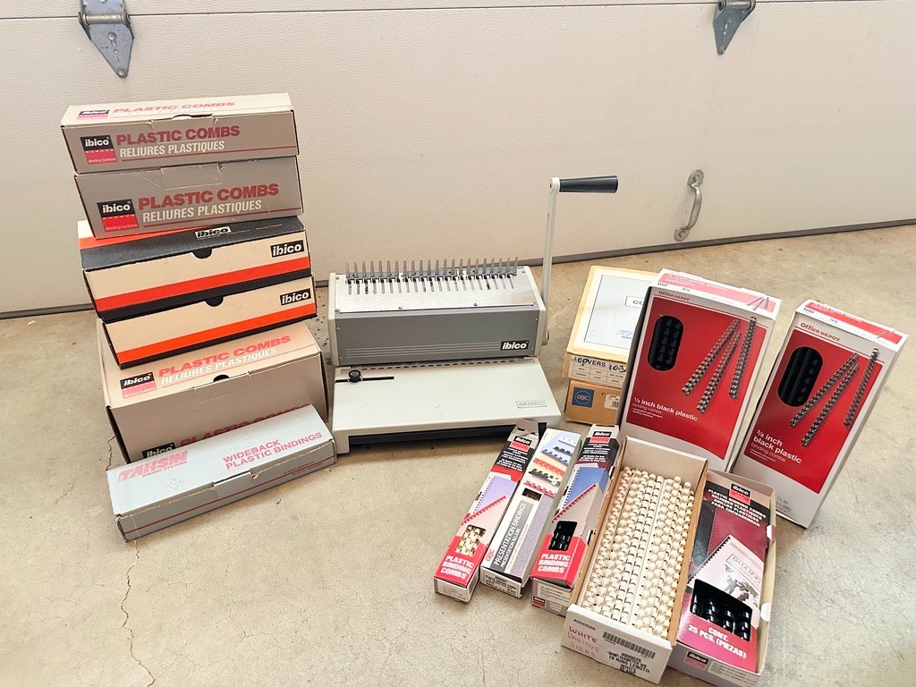 Ibico IBIMATIC Manual Metal Punch and Comb Binding Machine + Accessories