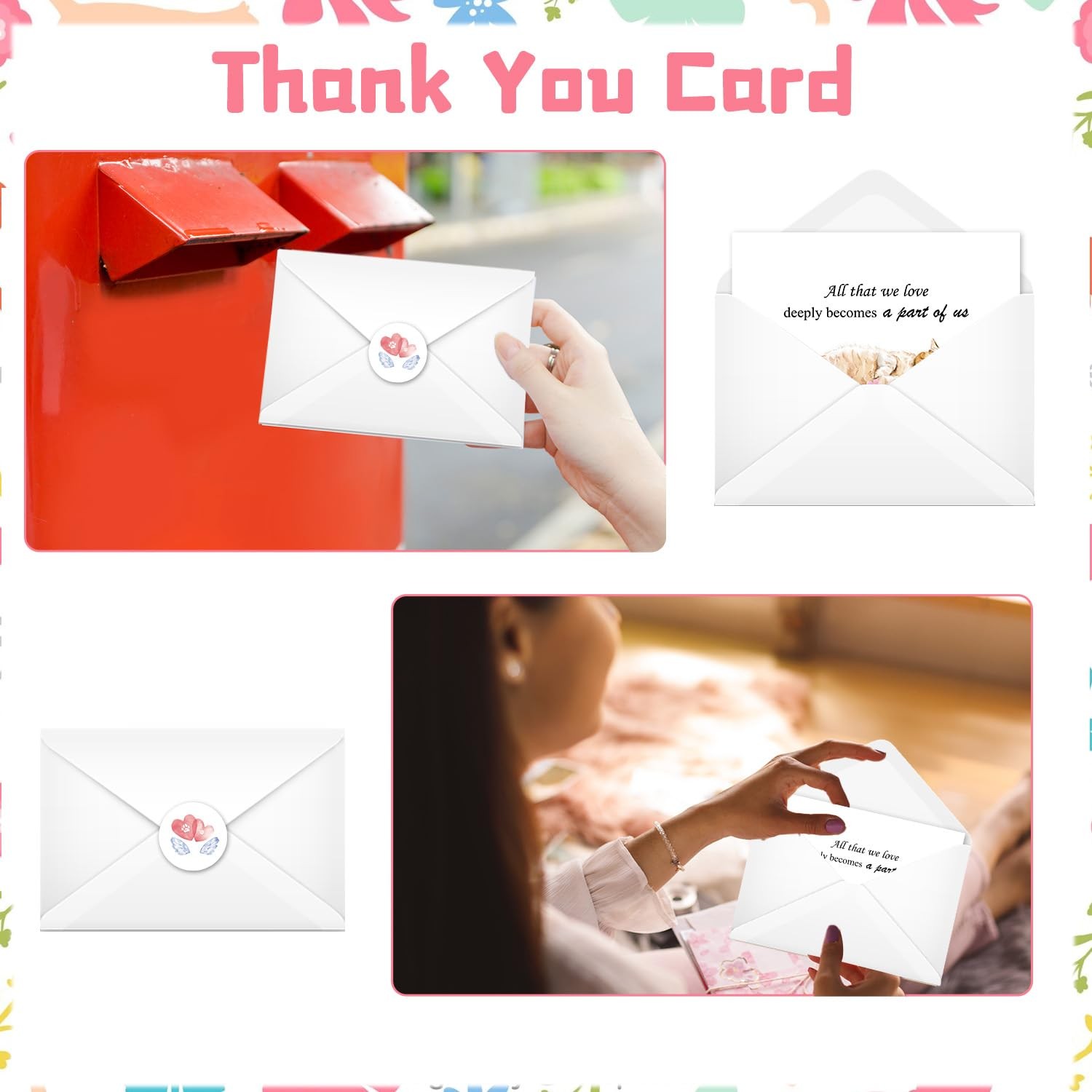 Lovarywow Pet Sympathy Cards Set – 24 Pack 5.9 x 7.9 inches, White