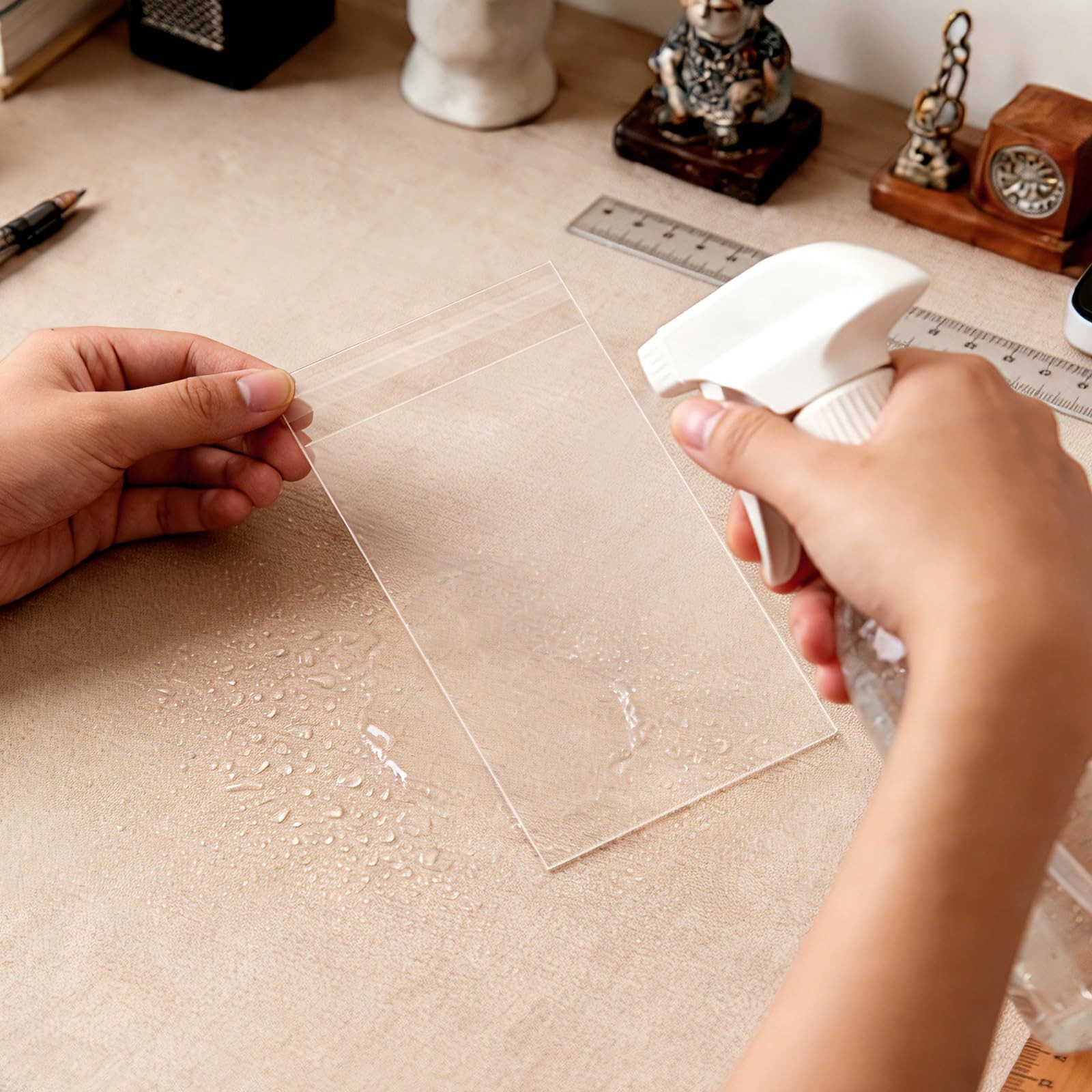 200 Pack 4.5×6.5 Inch Clear Self-Sealing Cellophane Bags, Resealable Plastic Sle