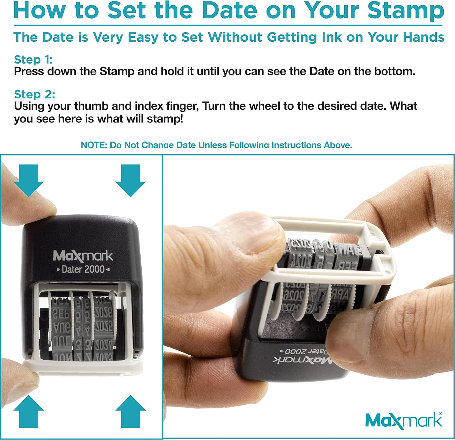 2000 Dater Self Inking Date Stamp – Black