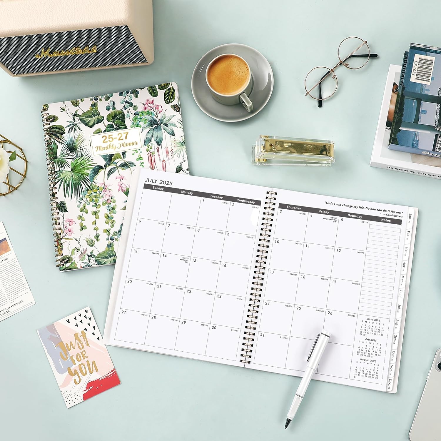 2026-2027 Monthly Planner Calendar 9″x11″ 2 Year Organizer with Tabs Pockets Lea