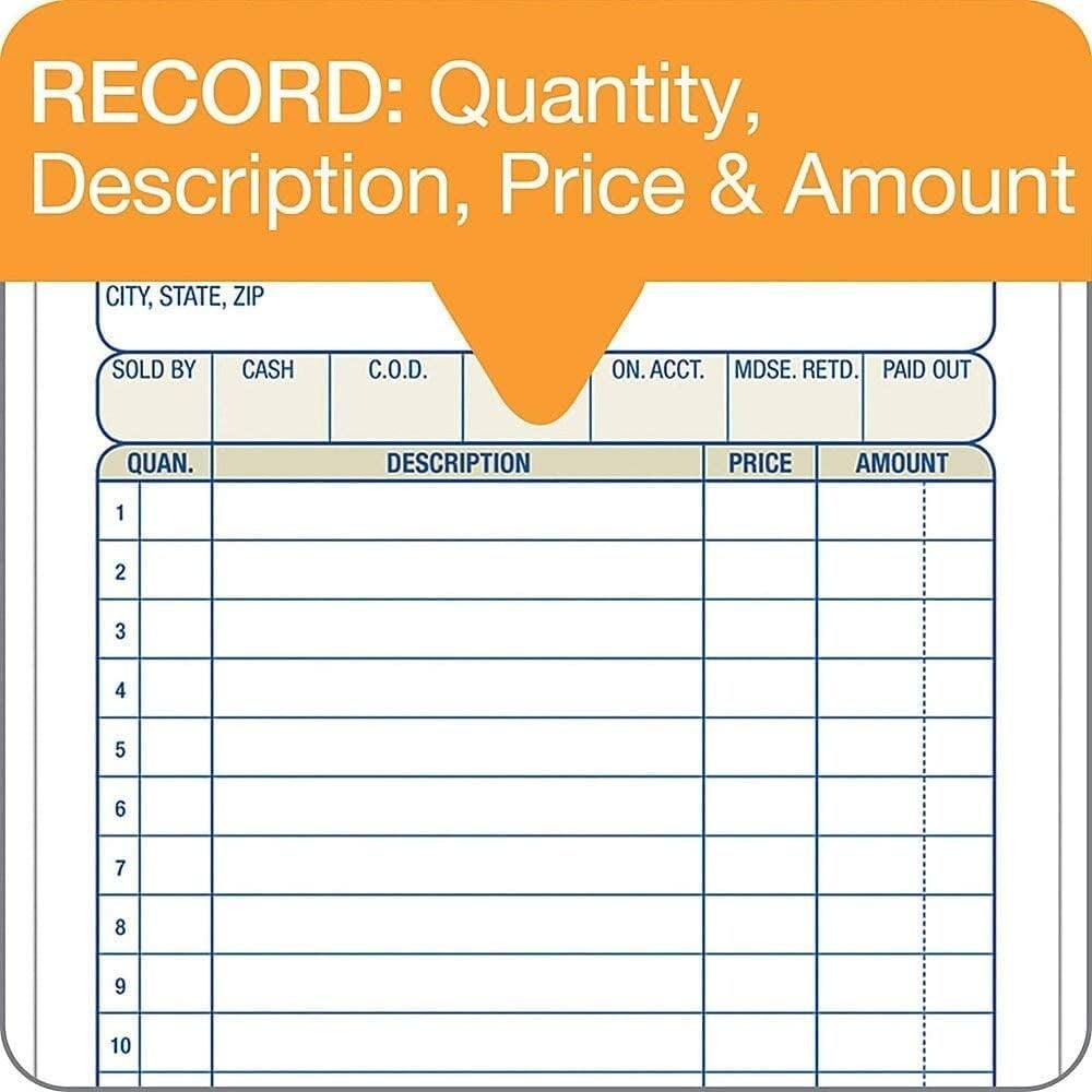 Sales Order Book, 3-Part, Carbonless, 4-3/16″ X 7-3/16″ Inch, 50 Sets, White,…