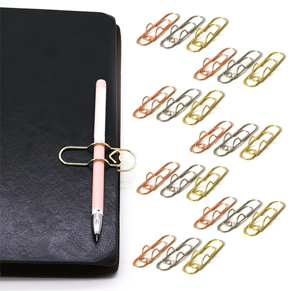 21 PCS Pen Holder for Notebook, Metal Pen Clips, Paper Clip Pen Holders for J…