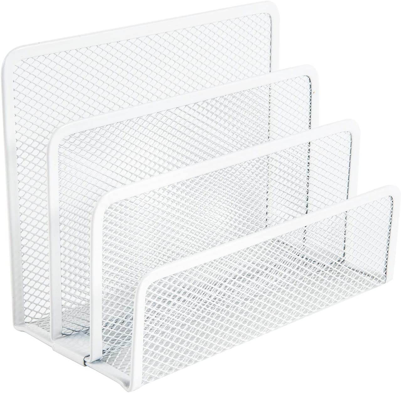 Small Letter Sorter Desktop File Holder Organizer Metal Mesh with 3 Vertical Upr