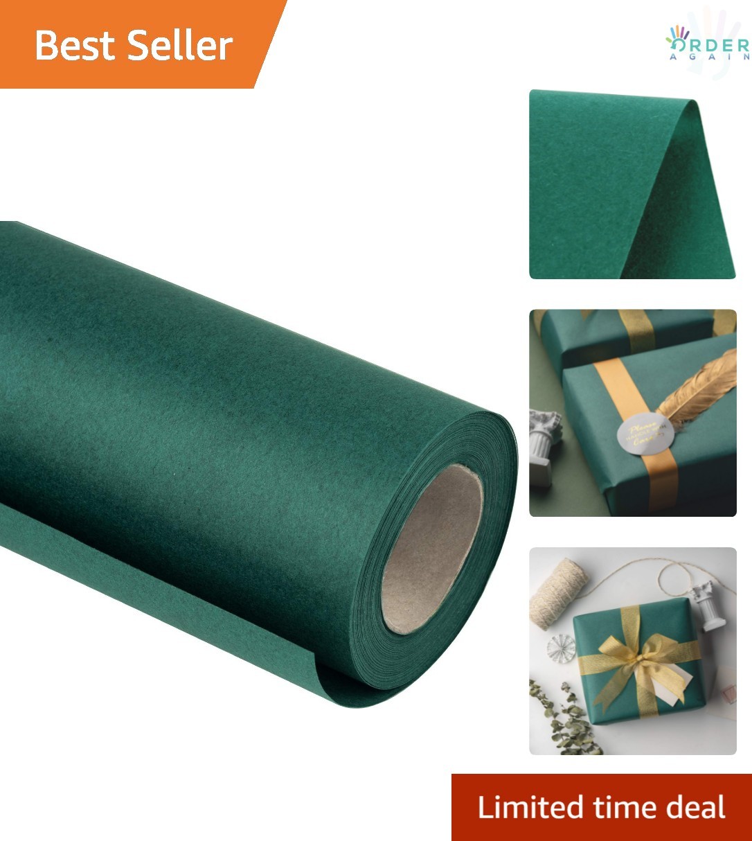 Kraft Paper Roll 18x100ft Recyclable Sustainable Gift Wrap Packaging Arts