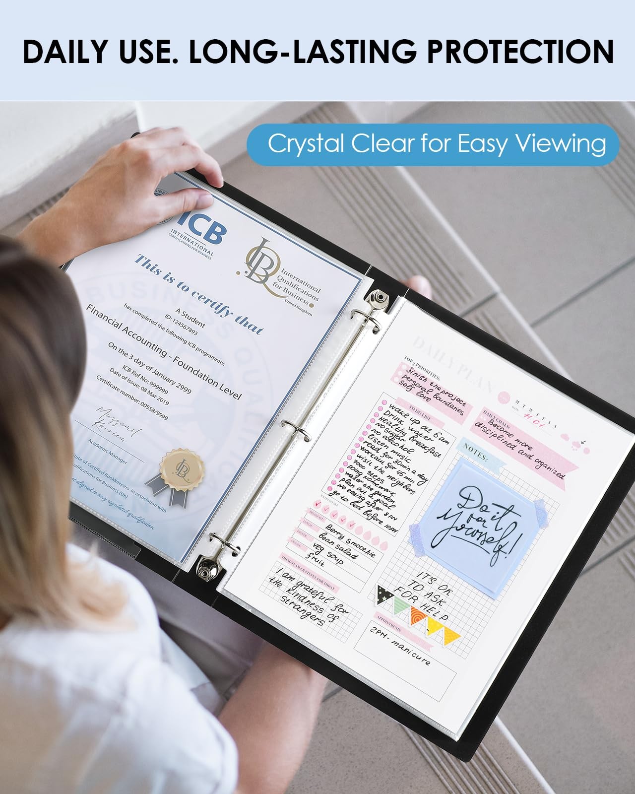 KTRIO Sheet Protectors 8.5 x 11 Inch, Clear Top Loading x 11 in,
