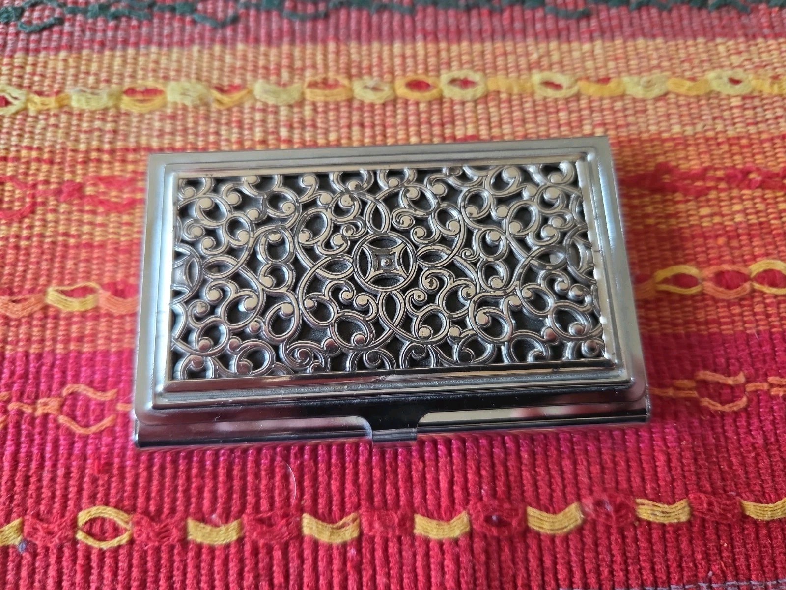 Brighton Seredipity Vintage Ladies Silver Plated Business Card Case