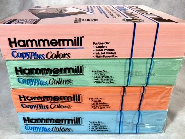 4 Reams HAMMERMILL Color Plus PREMIUM Copy Printer PAPER Pink Blue Green Salmon