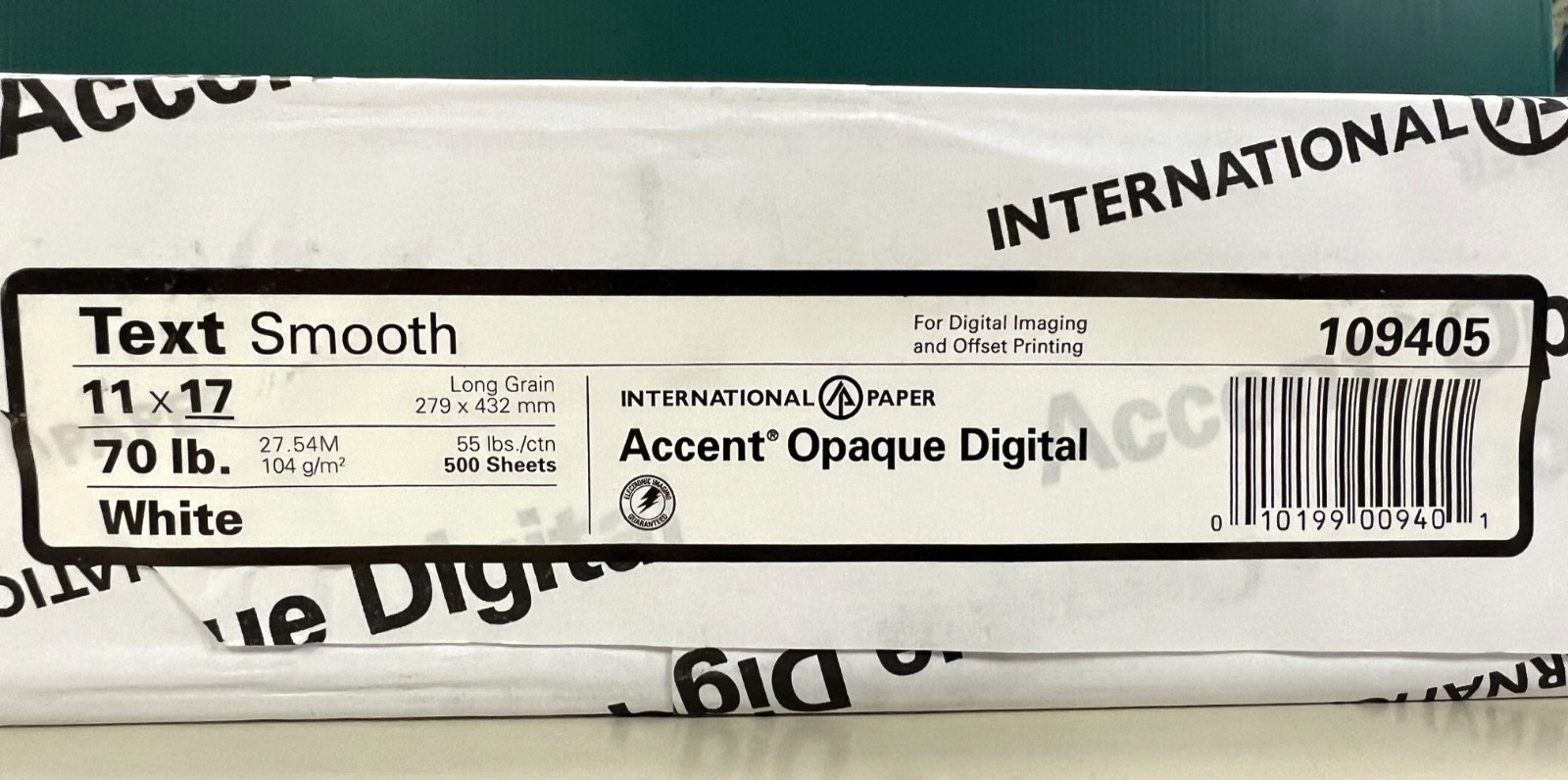 70# White Accent Digital Text 11″x17″ Smooth Opaque Paper 500/Factory Ream