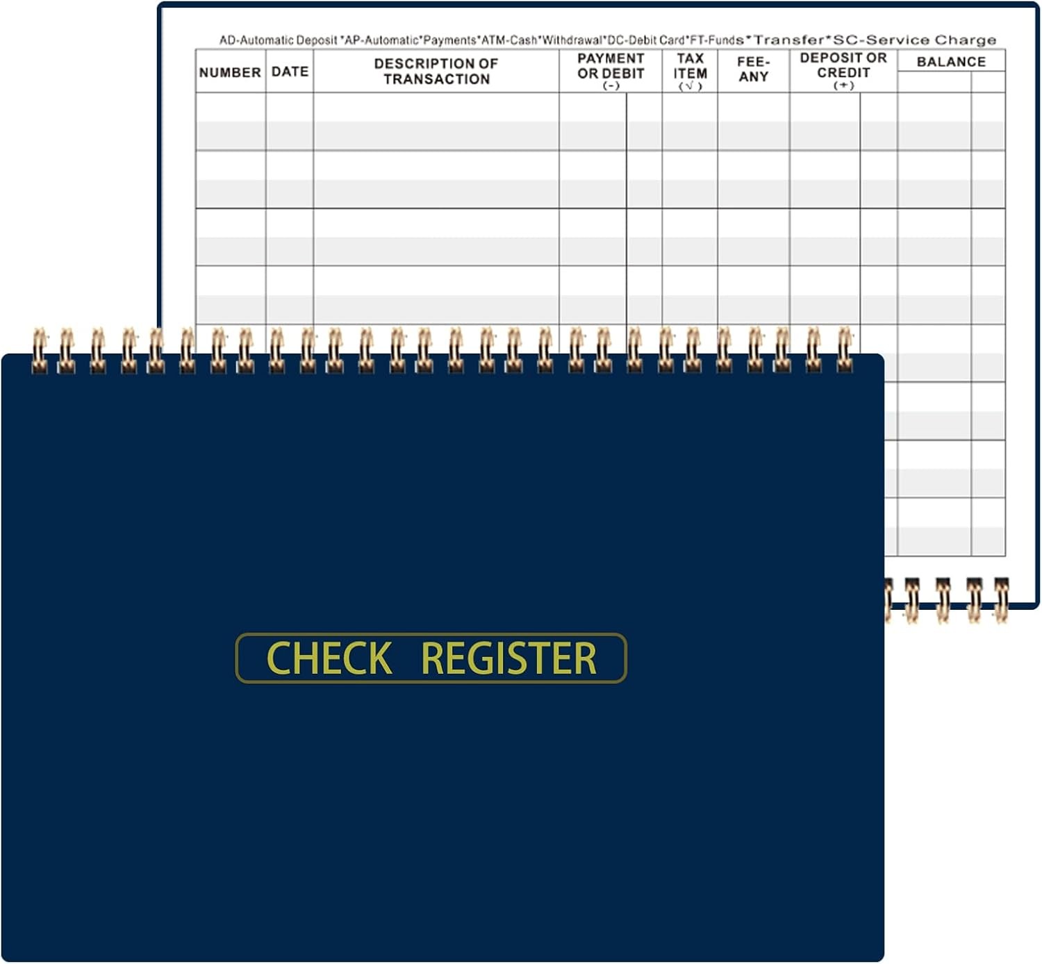 Large Print Checkbook Register Book – 5-7/8″ x 8-1/2″ Financial Ledger