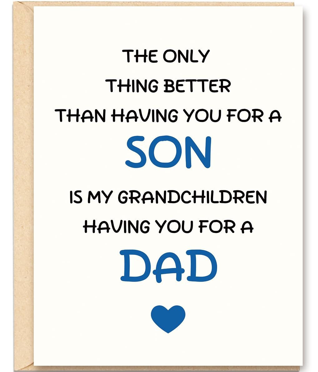 Fathers Day Card For Son Cute Greeting Card For Family Unique Men Present