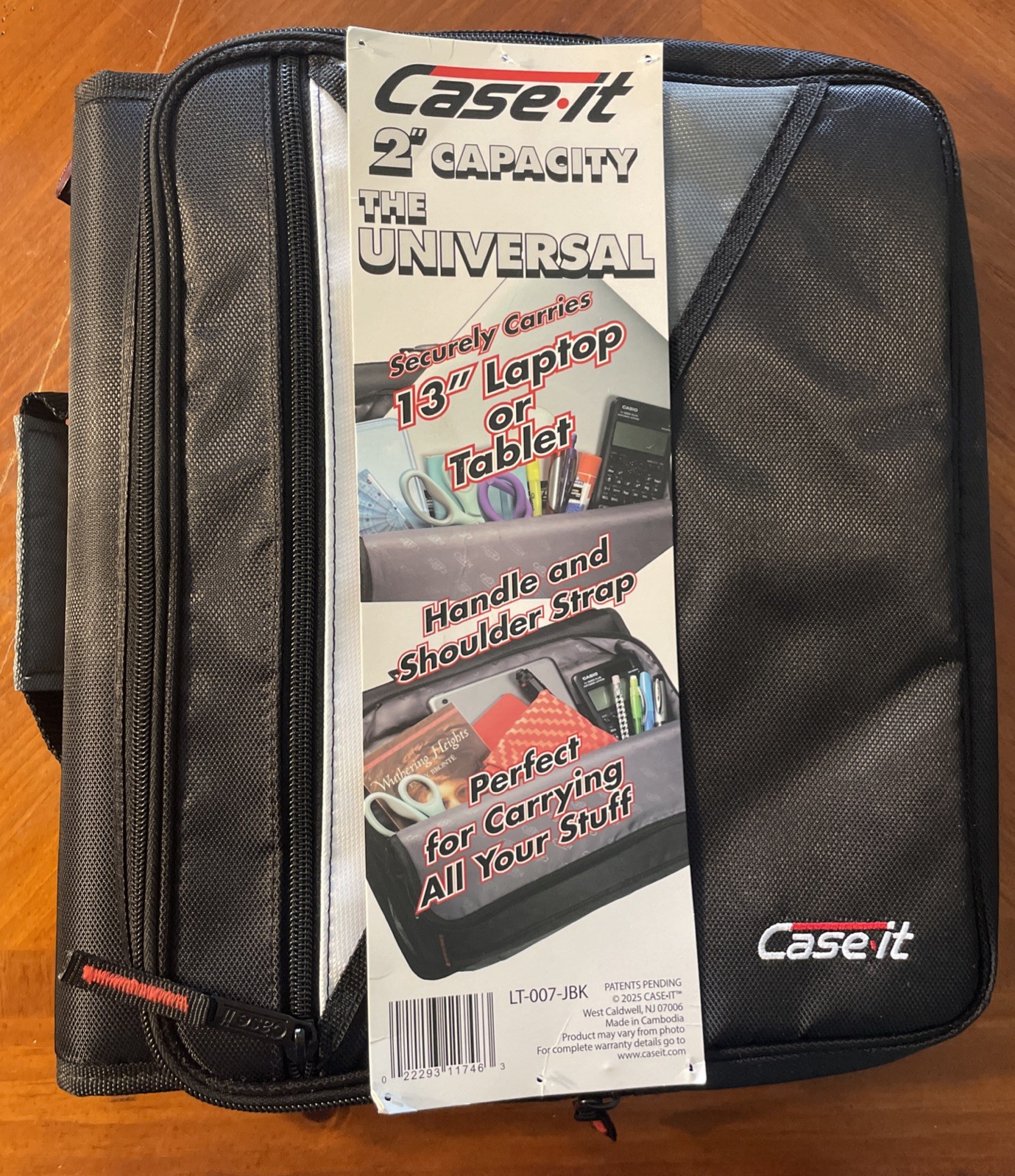 Case It The Universal Laptop Zipper Binder 2” Capacity Handles & Shoulder Straps