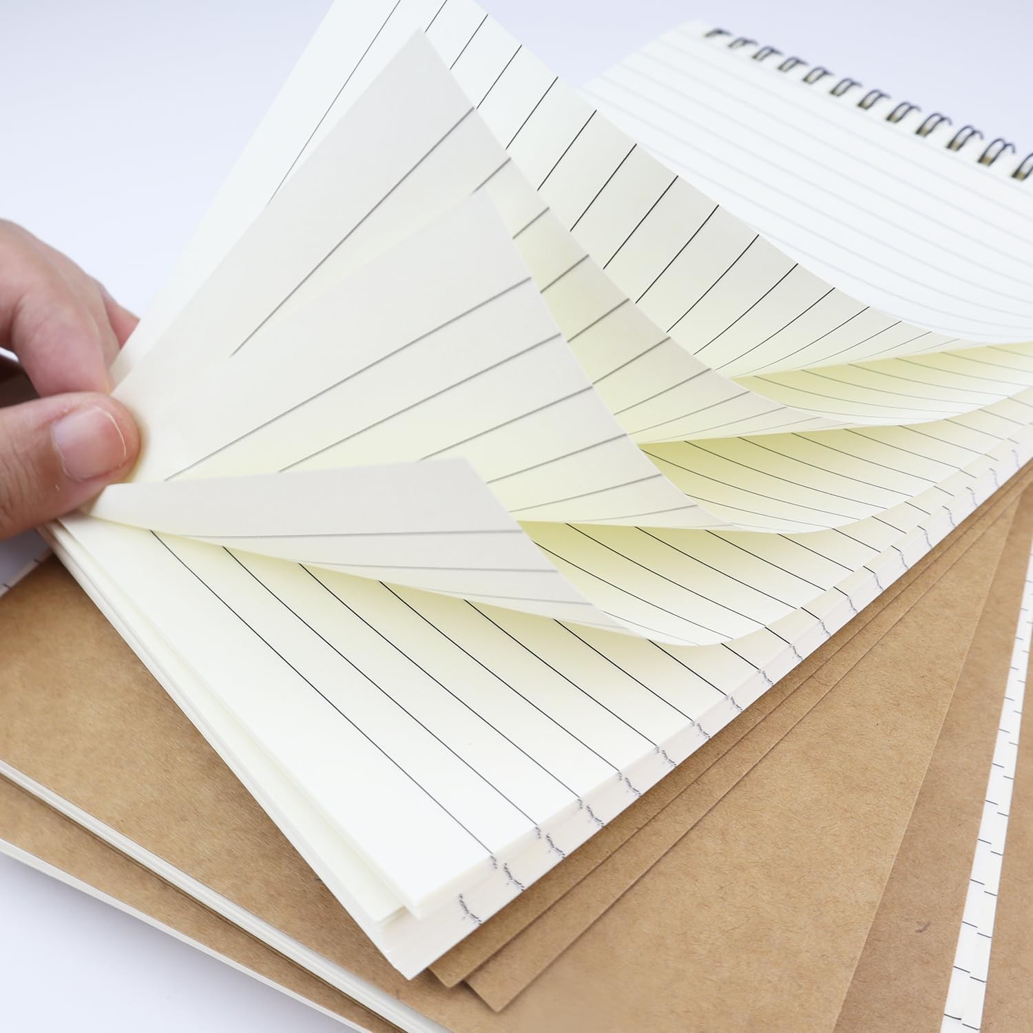 4 Pcs Top Bound Spiral Notebook,8.3 inch x 5.8 inch,60 Sheet,7mm Kraft (4pcs)