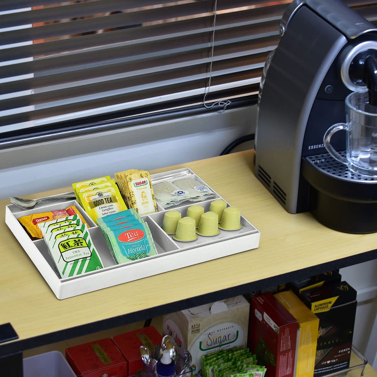 Desk Drawer Organizer Tray with 8 compartments Bin Multi-Purpose for Desk Sup…