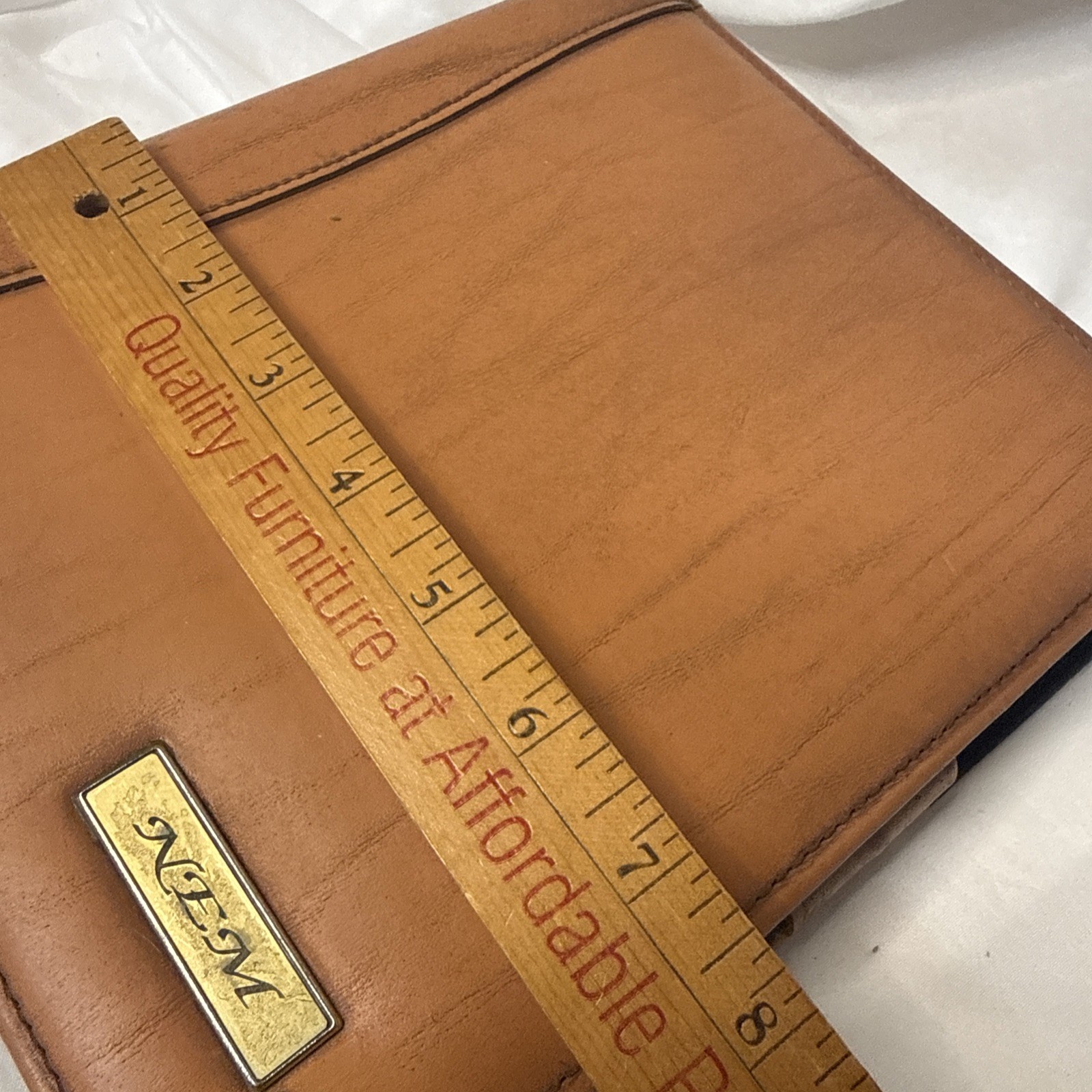 VTG 90’s Day-Timer Camel Tan Leather Binder Planner Inserts Stickers Labels 9.5”