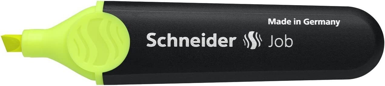 Schneider Job Highlighter, Chisel Tip 1 + 5mm Black Barrel, Yellow Ink Box of 10