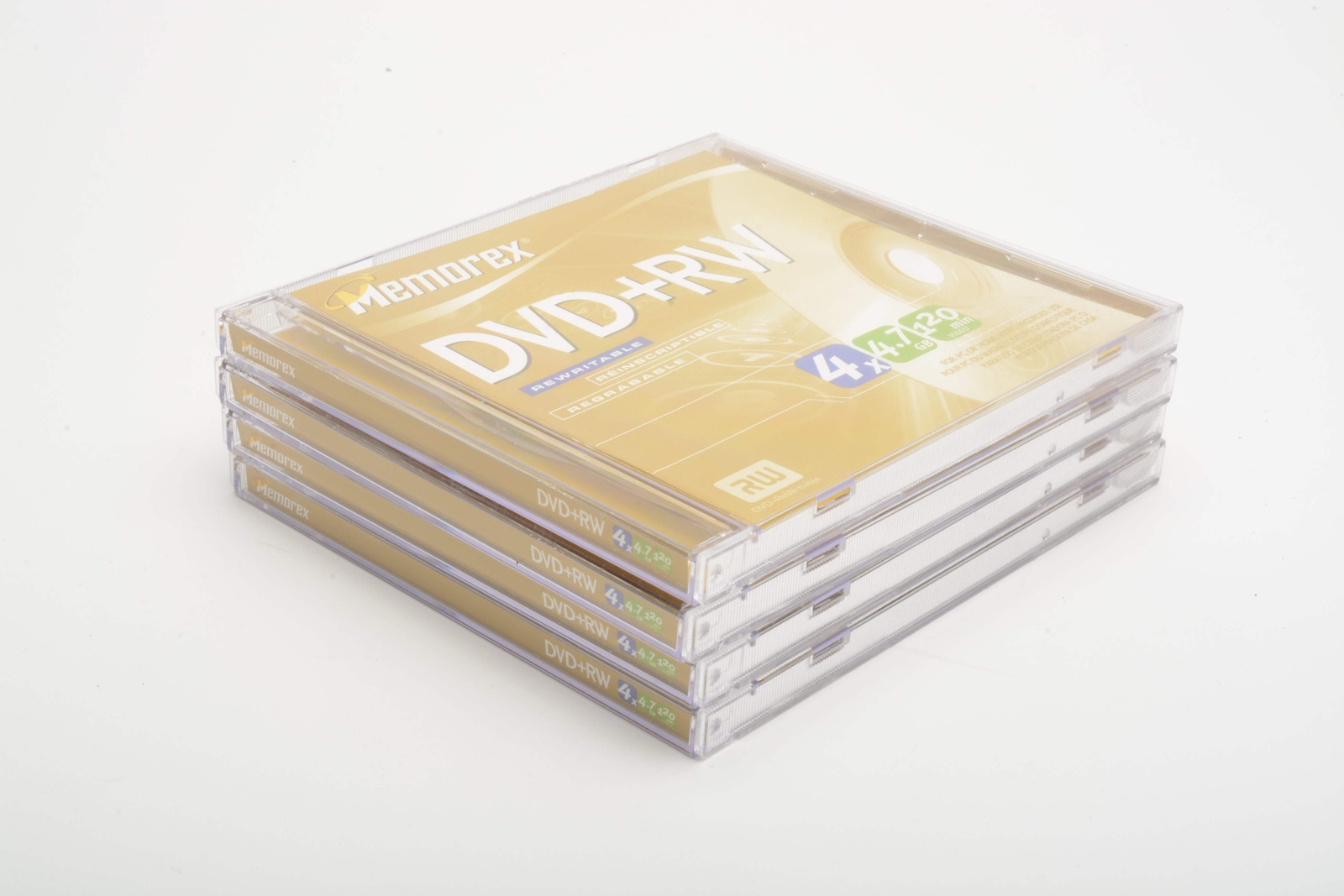 4X Memorex DVD+RW 4x 4.7 GB 120min Discs Blank Storage DVD Media