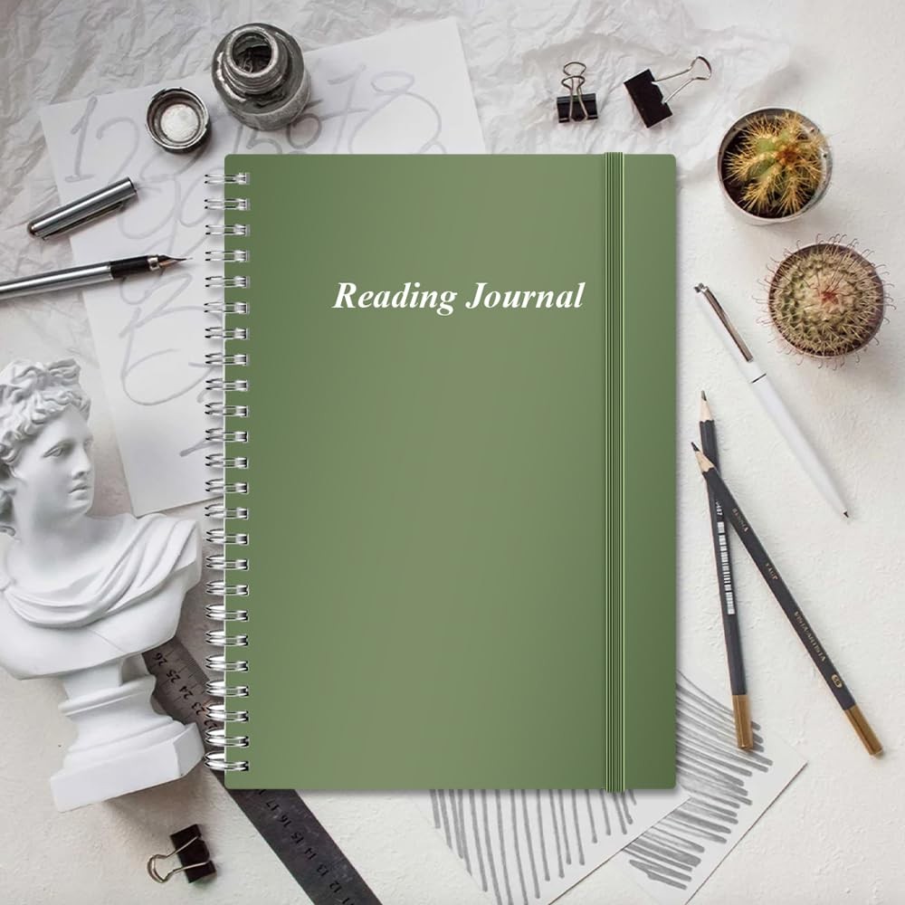 Reading Journal Reading Log 72 Book Reviews Back Pocket 5.8×8.3 Inch Cyan