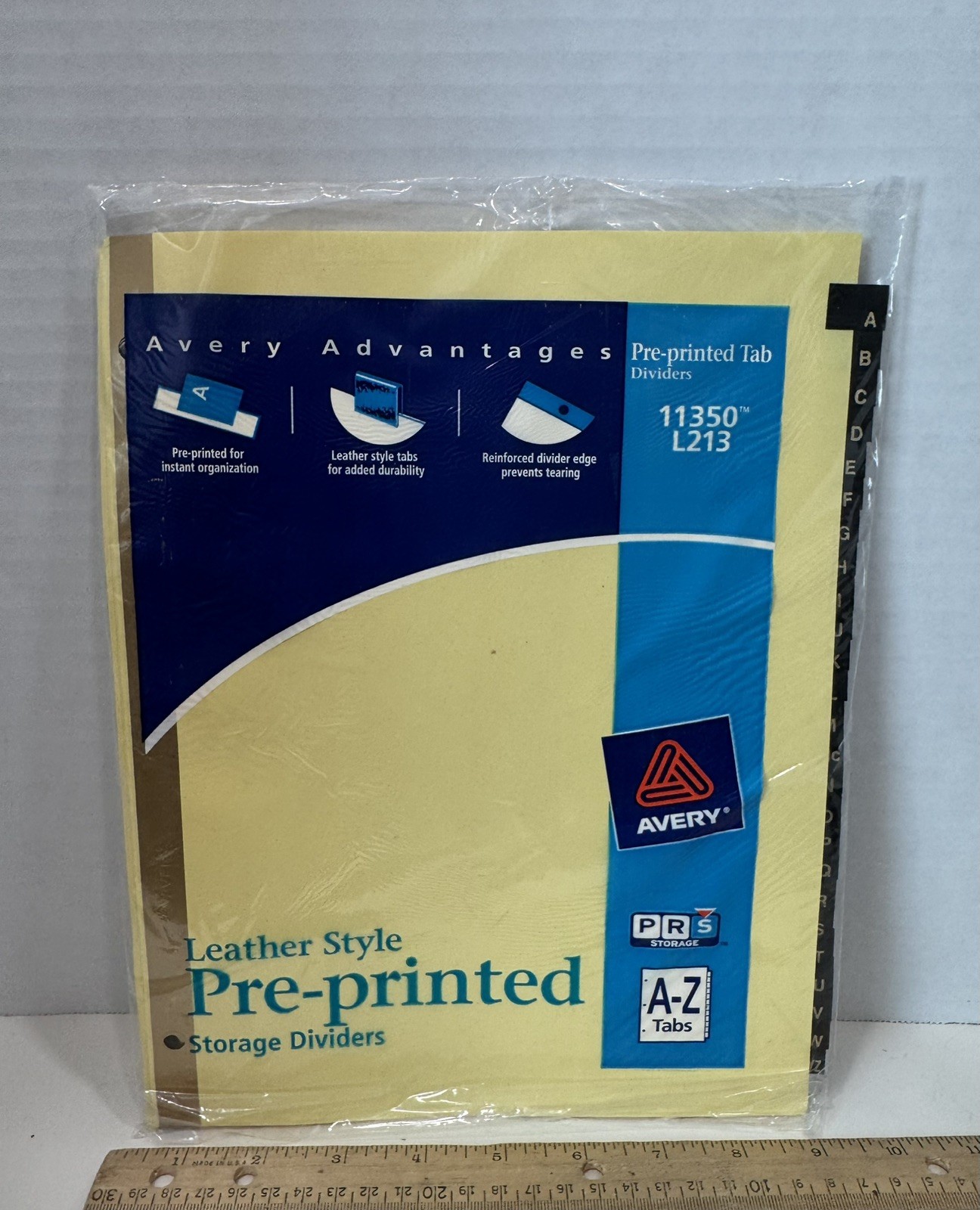 Preprinted Black Leather Style Dividers Reinforced 8.5 x 11i n A-Z Tab Black