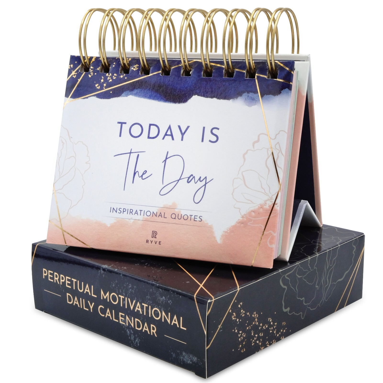 RYVE Inspirational Desk Calendar – Daily Flip Calendar with Motivational Quotes