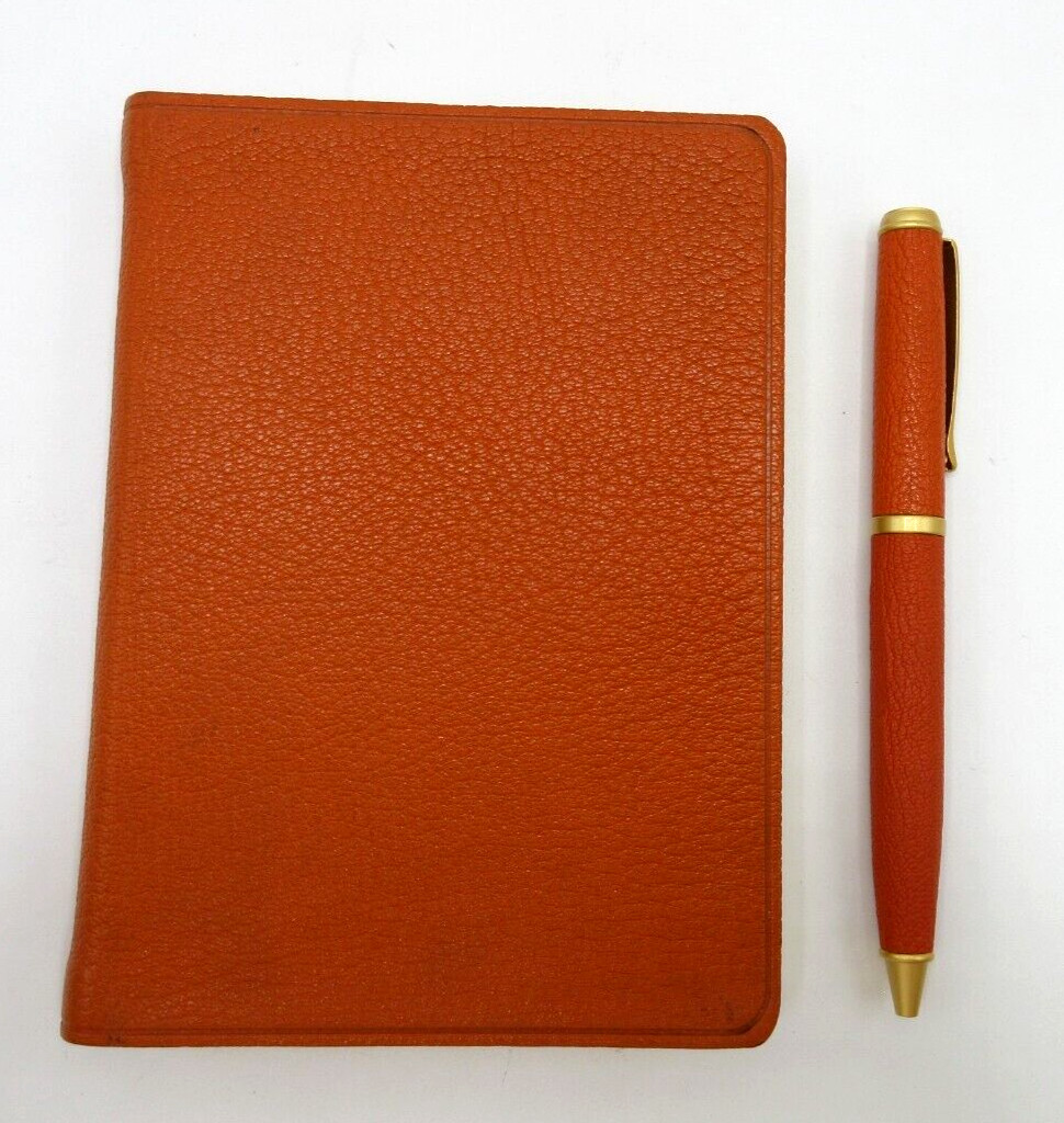 Graph Grid Lined Squared Paper Pages Leather Cover Journal 4×6″ Orange