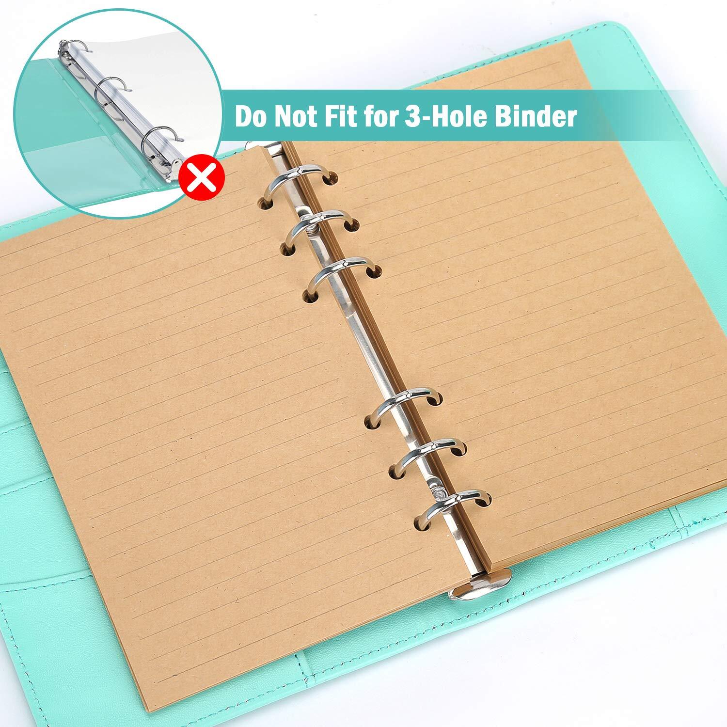 A6 Refill Paper 320 Pages for 6-Ring Binder Line Pages for Personal Organiser