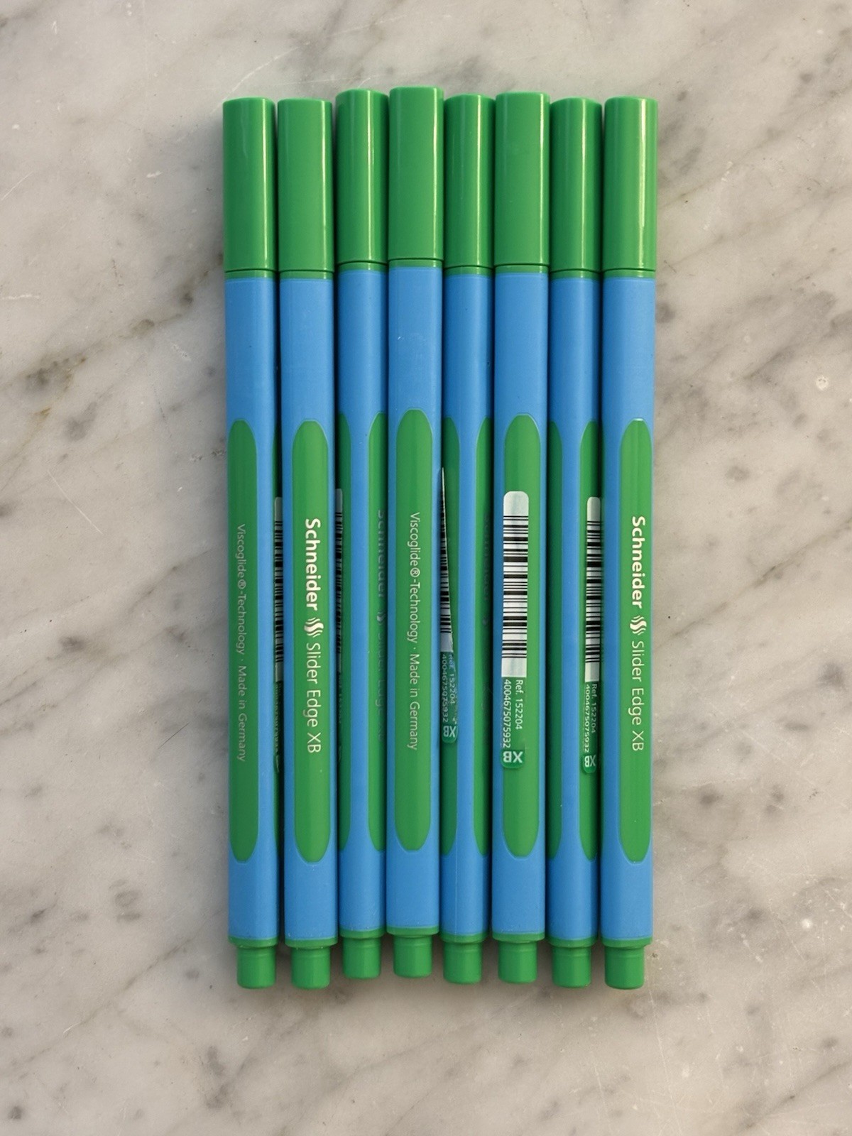 SET OF 8 SCHNEIDER BALLPOINT PEN SLIDER EDGE XB GREEN – 152204