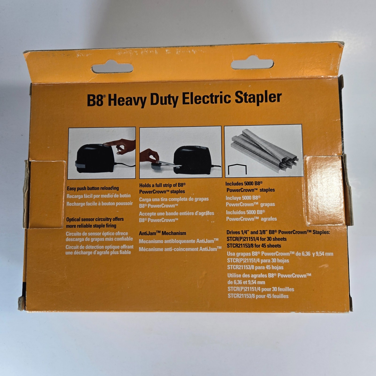 Bostitch B8 Heavy Duty Electric Stapler 45-Sheet Capacity Black w/ 5,000 Staples