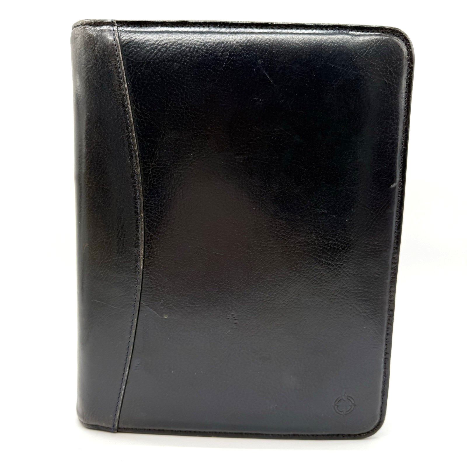 VTG Franklin Covey Navy Blue Leather 7 Ring 10×8 Planner Organizer Binder Pages