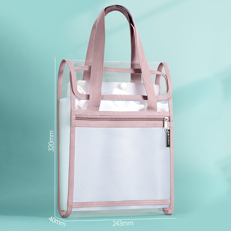 Transparent Test Paper Storage Organ Bag Vertical Portable Folder 13 Layer Clear