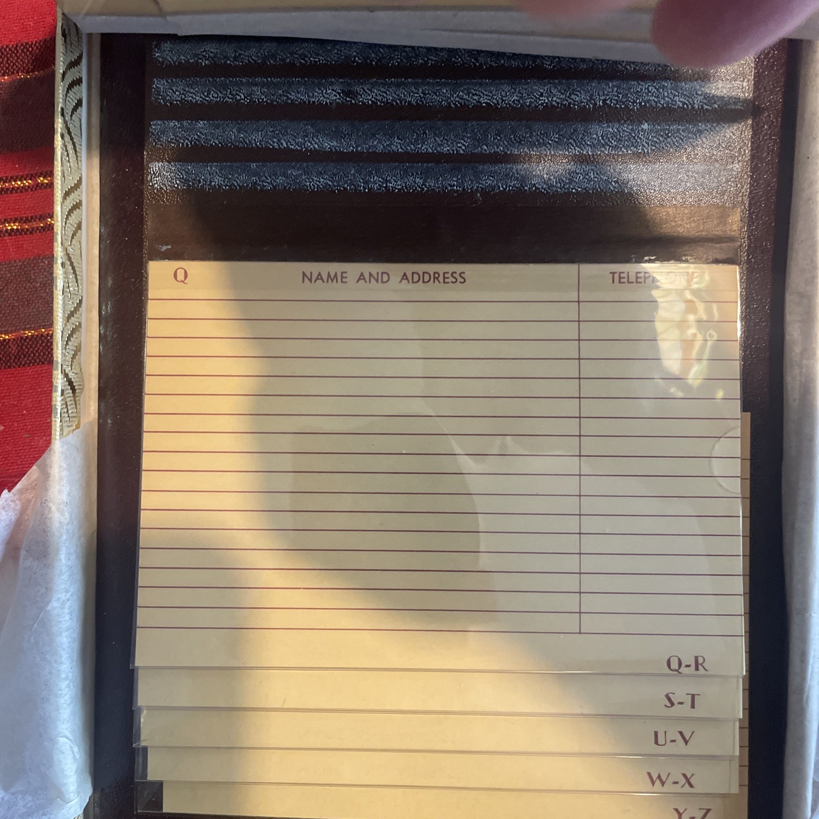 Vintage Address Book Burgundy Gold Flying Ducks In Gift Box See Description