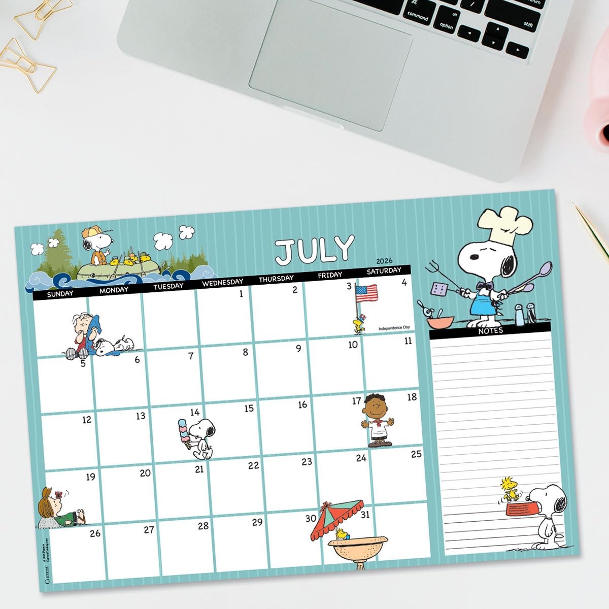 Current 2026-2027 PEANUTS Desk Calendar Pad, 11-Inch x 16-1/4-Inch Peanuts