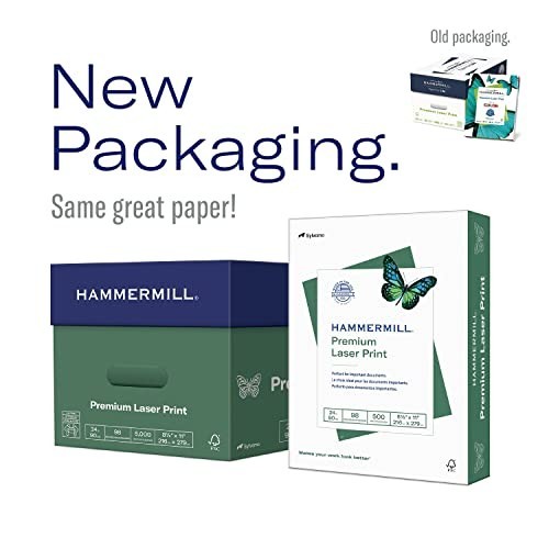 Laser Printer Paper 24 lb 8.5 x 11 Bright White 500 Sheets Premium Ream