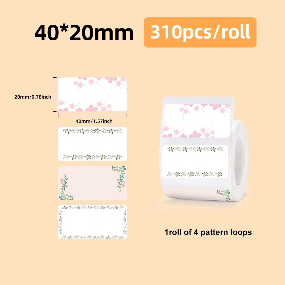 Thermal Label Sticker Paper Printable 20-50Mm Width Suitable for M110 /M120/P50