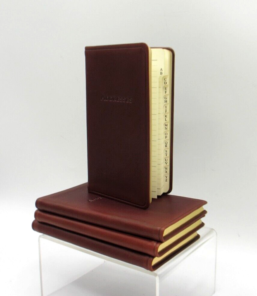 Address Book 3×5″ Pocket Size Leather Soft Cover Graphic Image CLAY List$40